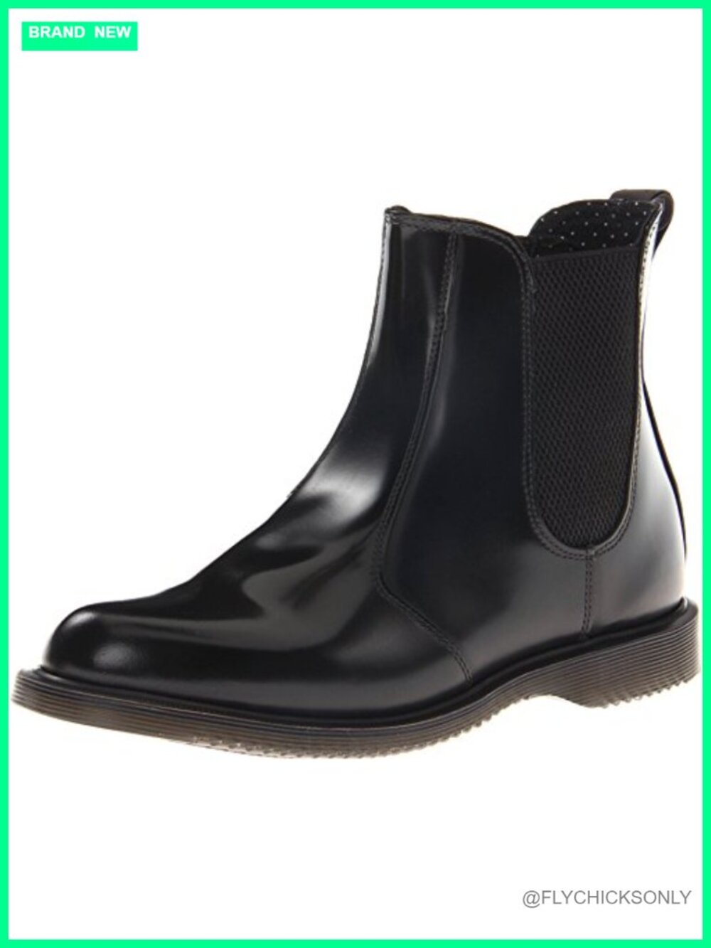 Dr. Martens Flora Smooth Polished Leather Chelsea Ankle Boots